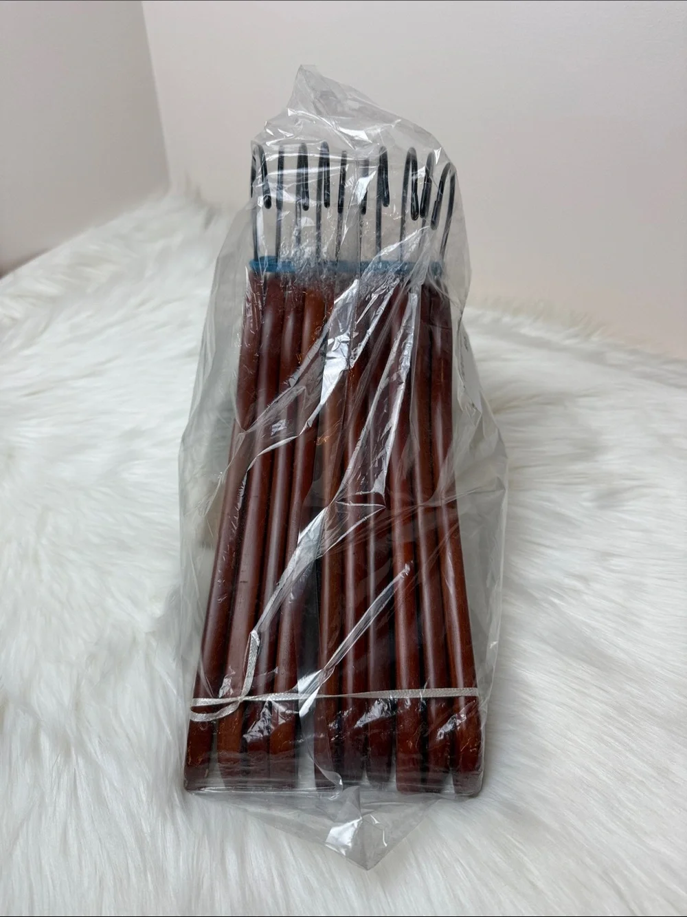 Brookstone Premium Wooden Hangers with Bar in Mahogany  - Set of 10